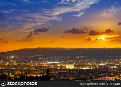 Granada skyline view from Albaicin in Andalusia Spain