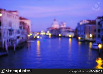 Grand canal abstract blurred background. Venice, Italy
