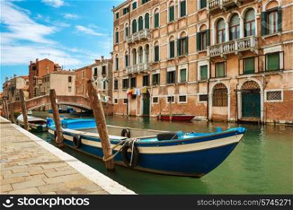 Grand Canal and Basilica Santa Maria della Salute in sunny day. Venice, Italy. Sunny day