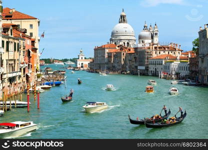 Grand Canal and Basilica Santa Maria della Salute, Venice, Italy