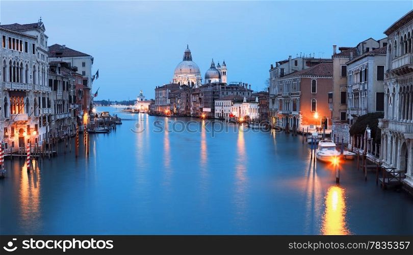 Grand canal at sunset, Venice, Italy