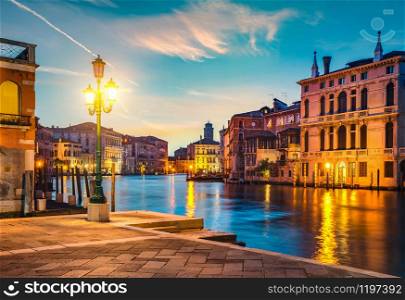 Grand Canal in sunset time, Venice, Italy. Grand Canal in sunset