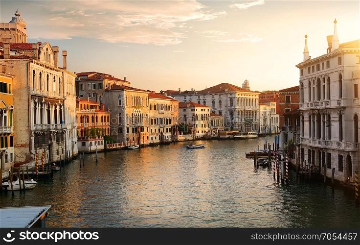 Grand Canal in Venice at the dawn, Italy
