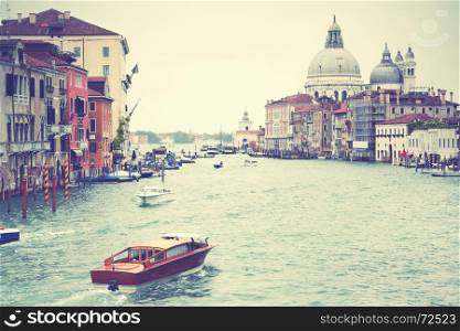 Grand Canal in Venice, Italy. Retro style filtred image