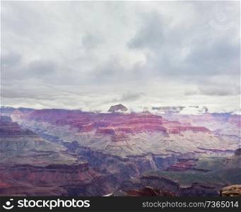 Grand Canyon National Park, South Rim ,Arizona, USA. Before winter storm in March.