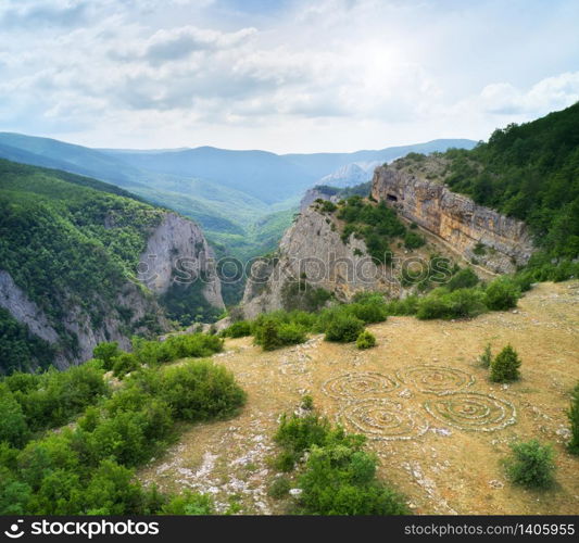 Grand Canyon of Crimea. Aerial nature scenic landscape.