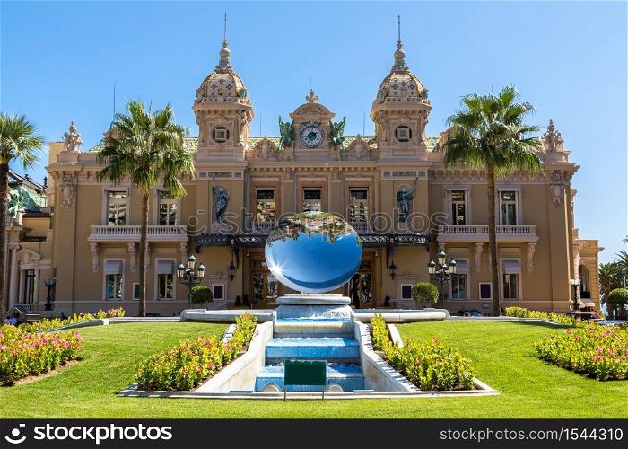 Grand casino in Monte Carlo in Monaco in a summer day