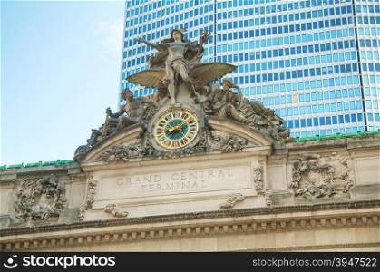 Grand Central Terminal old entrance close up in New York