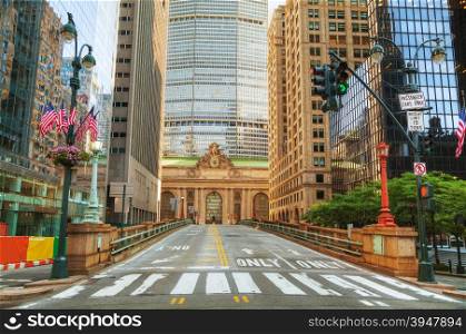 Grand Central Terminal viaduc and old entrance in New York