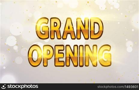 Grand Opening Card with Golden Ribbon Background glitter frame template.