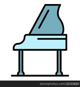 Grand piano icon. Outline grand piano vector icon color flat isolated. Grand piano icon color outline vector