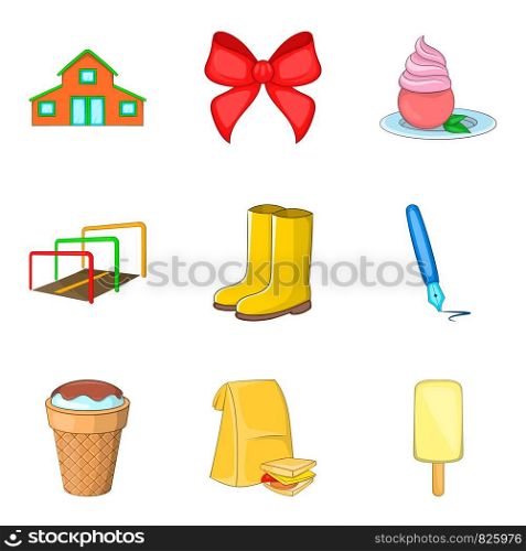 Grandchild icons set. Cartoon set of 9 grandchild vector icons for web isolated on white background. Grandchild icons set, cartoon style