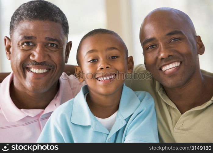 Grandfather with adult son and grandson