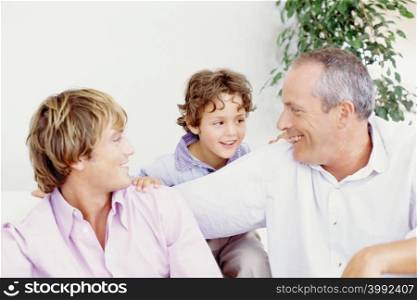 Grandfather with son and grandson
