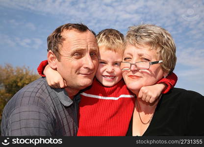 grandmother and grandfather with the grandson