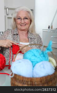 grandmother knitting