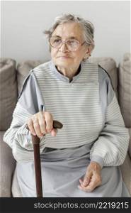 grandmother with eyeglasses home