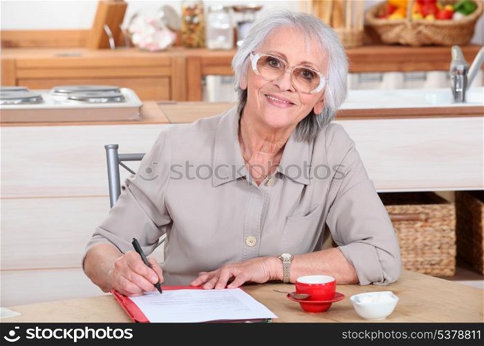 grandmother writing