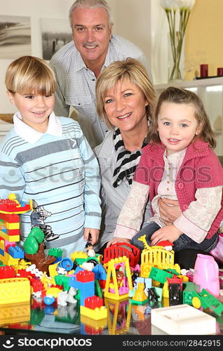 Grandparents spending time with their grandchildren