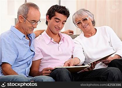 grandparents spending time with their grandson