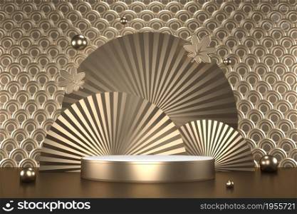 granite hexagon white design on white background minimal. 3D rendering