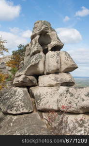 granite rock ridge Shihan. Arakul lake. South Ural