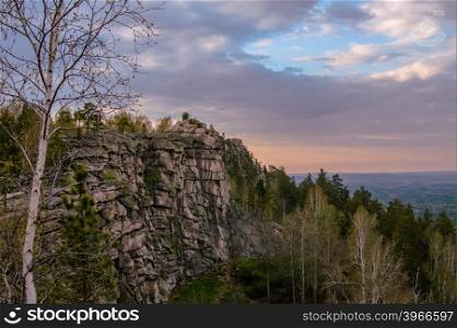granite rock ridge Shihan. South Ural.