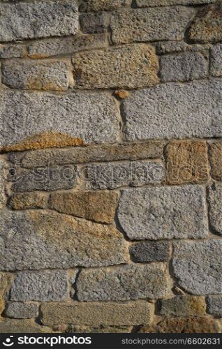 Granite stone bush hammered masonry wall in Galicia Spain