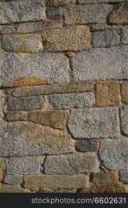 Granite stone bush hammered masonry wall in Galicia Spain