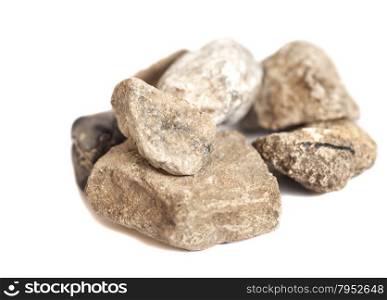 Granite stones isolated on white background