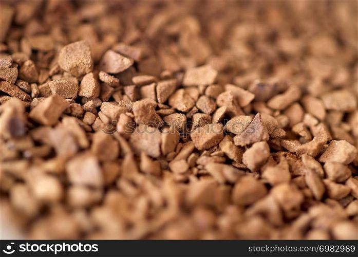 Granules of instant coffee
