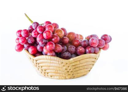 Grape in a fruit tray Isolated on white background