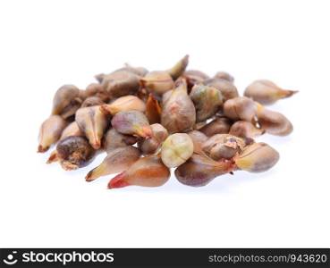 grape seeds on white background