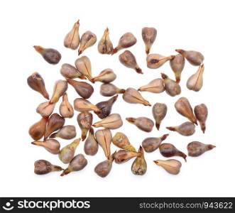 grape seeds on white background