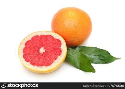 Grapefruit and orange isolated on white