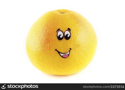 grapefruit face isolated on white