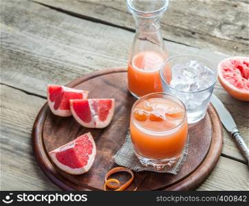 Grapefruit fresh on the wooden table