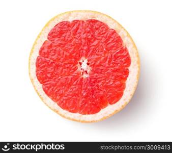 Grapefruit isolated on white background. Top view