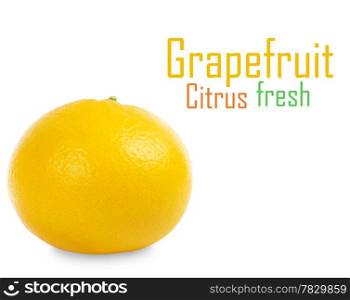 Grapefruit over white background