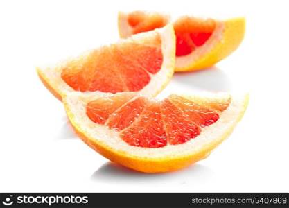 grapefruit&rsquo;s parts isolated on white, prepared for juice
