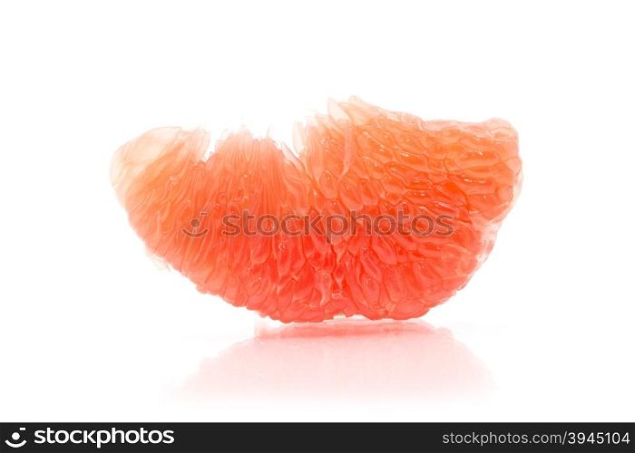 grapefruit slice on white