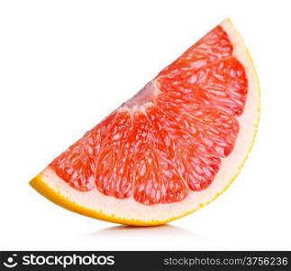 Grapefruit slice on white background. Fresh and juicy