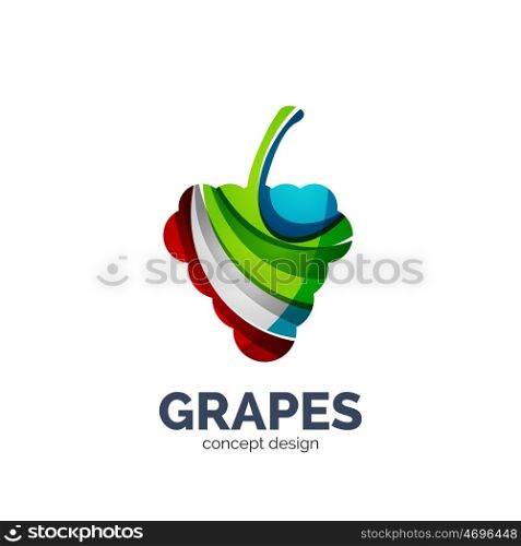 grapes creative abstract fruit logo. grapes creative abstract fruit logo created with waves