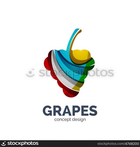 grapes creative abstract fruit logo. grapes creative abstract fruit logo created with waves