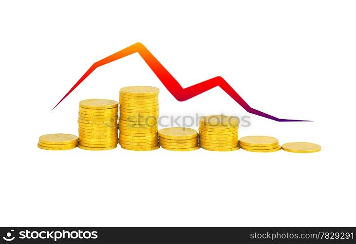 graph of the columns of coins isolated on white
