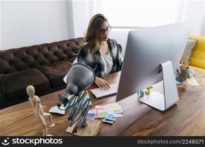 graphic designer working with computer