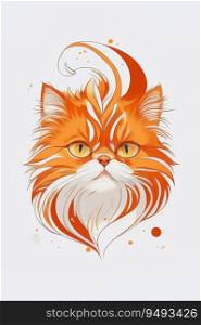Graphic logo illustration head cat AI image