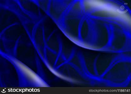 Graphic wavy abstract background from curved dark blue lines with soft light. Can be used for your creativity.. Abstract background design with dark blue waves.