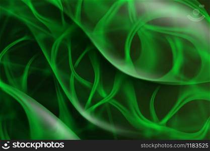 Graphic wavy abstract background from curved green lines with soft light. Can be used for your creativity.. Abstract background with green curved lines.