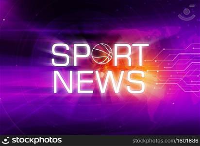 Graphical Sport News Background with Text and Circuit Lines. 3d illustration, 3d Render